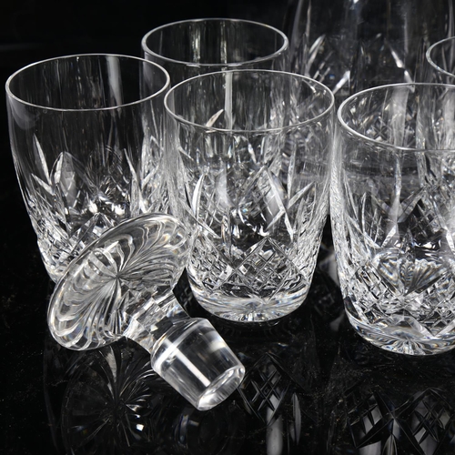 469 - Stuart Crystal decanter and stopper in Glen Garry pattern, 22cm, and 6 matching tumblers