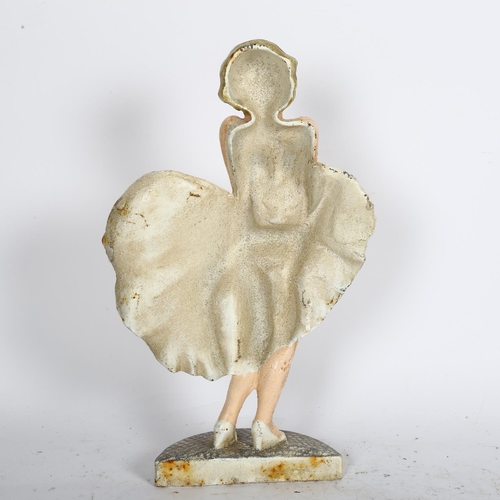 486 - A painted cast-iron Marilyn Monroe figure doorstop, H34cm