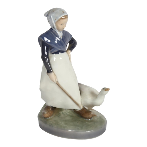 542 - Royal Copenhagen goose girl figure, no. 528, H18cm