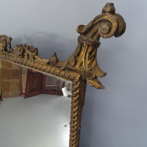 2235 - An antique gilt framed wall mirror. 76x124x5cm.