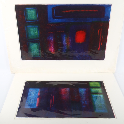 2870 - Jackie Attwood, 11 contemporary monotype abstract prints, unframed (11), all signed and inscribed in... 