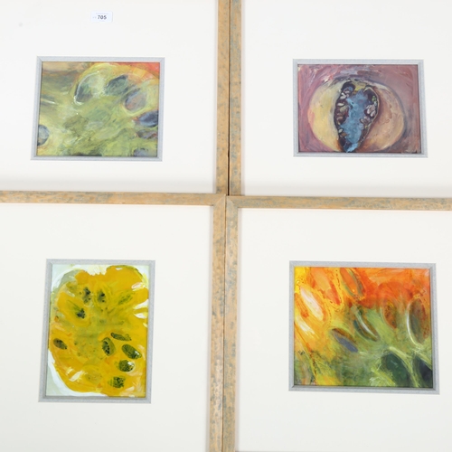 2953 - 4 x 20th century abstract watercolours, unsigned, 18cm x 21cm, framed (4)