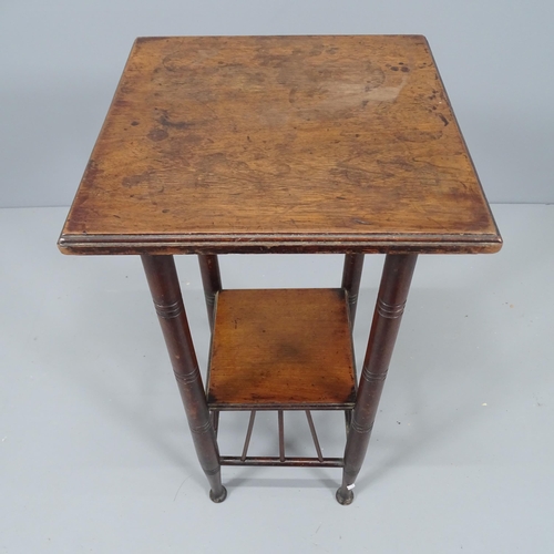 2165 - A late Victorian aesthetic side table in the manner of E W Godwin. 31x67x30cm.