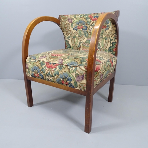 2173 - An Art-Deco style lounge chair, with initials RP impressed to rear leg.