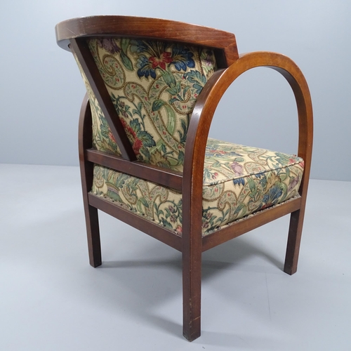 2173 - An Art-Deco style lounge chair, with initials RP impressed to rear leg.