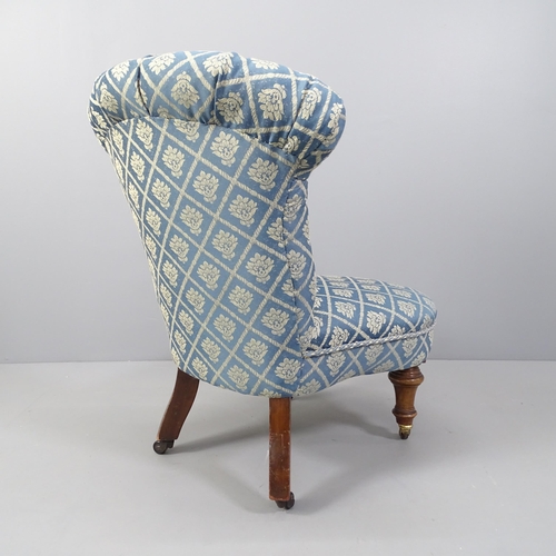 2177 - A Victorian mahogany and button-back upholstered nursing chair.