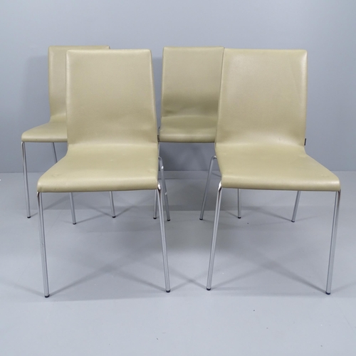 2186 - A set of four contemporary Pedrali leather-upholstered stacking chairs.