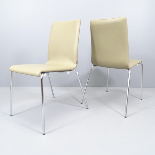 2186 - A set of four contemporary Pedrali leather-upholstered stacking chairs.