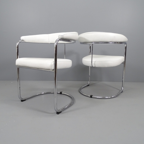 2198 - A set of four mid-century modernist Anton Lorenz SS 33 style cantilever armchairs in tubular steel a... 