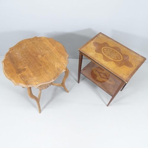 2203 - A Victorian mahogany two-tier centre table with label for W.F Greenwood & Sons of York, 70x70cm, and... 