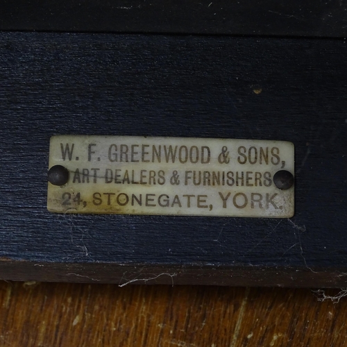 2203 - A Victorian mahogany two-tier centre table with label for W.F Greenwood & Sons of York, 70x70cm, and... 