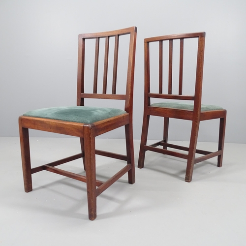 2206 - A set of four Georgian mahogany country dining chairs with drop in seats, and an antique oak and uph... 