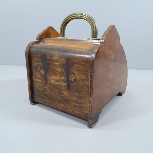 2219 - An antique mahogany and brass mounted coal scuttle. 34x40x47cm