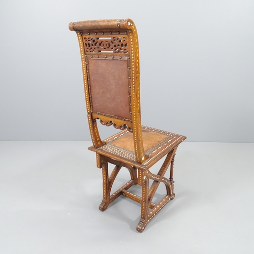 2225 - An Anglo-Moorish chair with inlaid ivory detail throughout.  This item has been registered as exempt... 