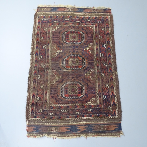 2253 - A red-ground Afghan rug. 150x95cm.