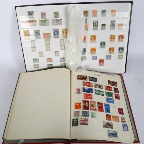 71 - 2 stamp albums, 1 containing various Nederland stamps, including Red 10c, Blue 5c, and various other... 