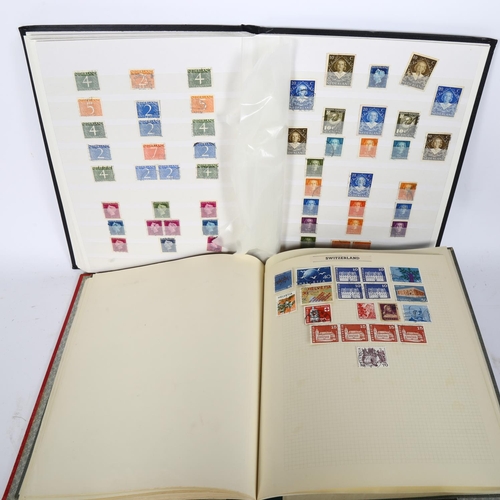 71 - 2 stamp albums, 1 containing various Nederland stamps, including Red 10c, Blue 5c, and various other... 