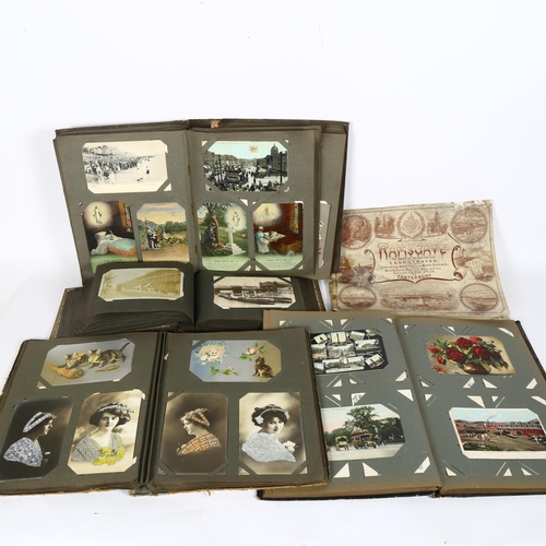 74 - 4 early 20th century postcard albums, some containing local postcards including Winchelsea Hastings,... 