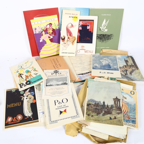 80 - A collection of P&O Cunard and other cruise liners' menus, lunch and dinner, including the P&O SS St... 