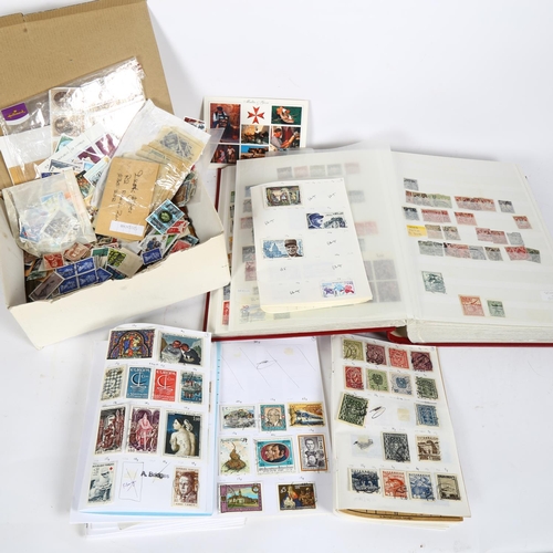 84 - A partially filled world stock book album, including Germany and Provinz/Sachsen, and a box of loose... 