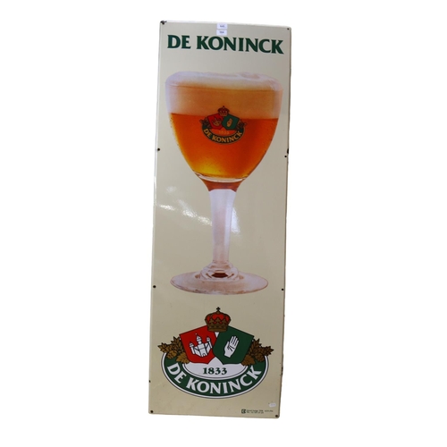 584 - A Vintage advertising enamelled De Koninck sign, 151 x 49cm