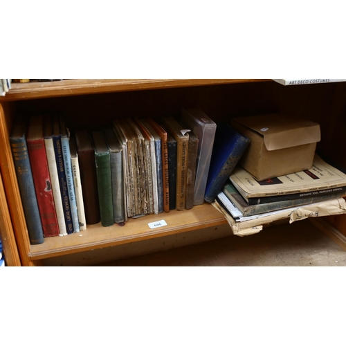 606 - A shelf of various books about lathes and their uses, ironmongery catalogues etc