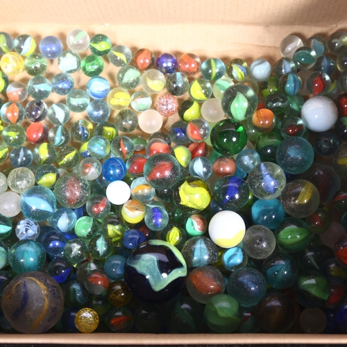 624 - A box of Vintage glass marbles