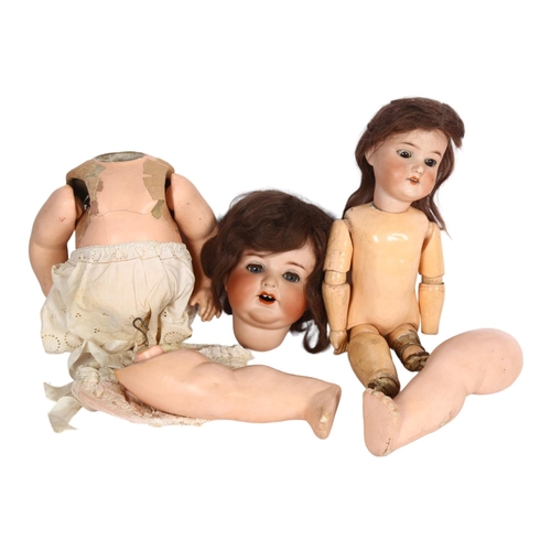 639 - ARMAND MARSEILLE - 2 Antique Armand Marseille dolls, largest doll has ref. 996A.7.M., smaller doll h... 