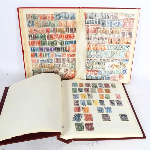 72 - 2 world wide stamp albums, 1 containing Argentinian stamps and stamps from Chile, the other containi... 