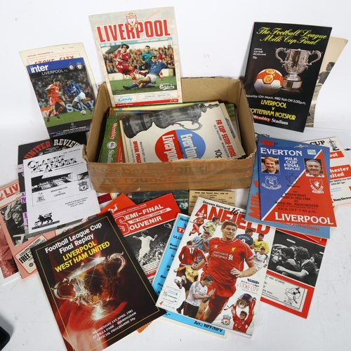 666 - A quantity of Liverpool Football Club memorabilia, including many football programmes, used ticket s... 