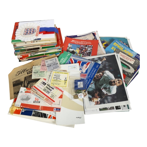 669 - A quantity of England International Football ephemera, including various programmes, used ticket stu... 