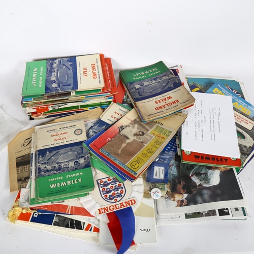 669 - A quantity of England International Football ephemera, including various programmes, used ticket stu... 