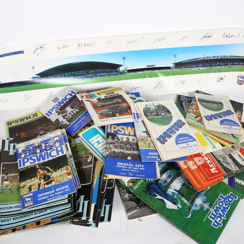 671 - A quantity of Ipswich Town Football Club ephemera, including various football programmes and used ti... 