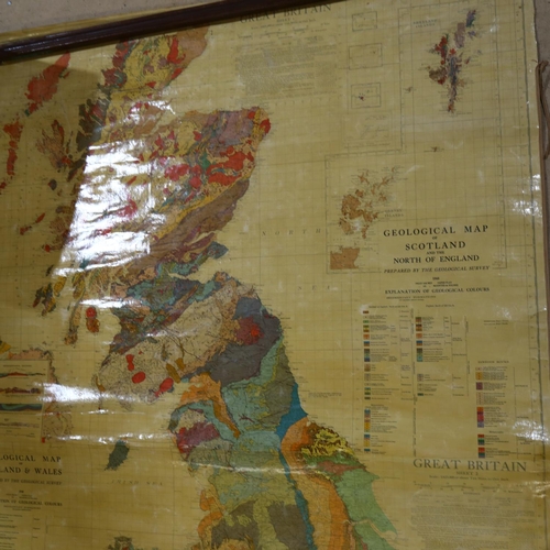 673 - A mid-century coloured school map of Great Britain, map dated 1948, measurements: 105cm x 160cm