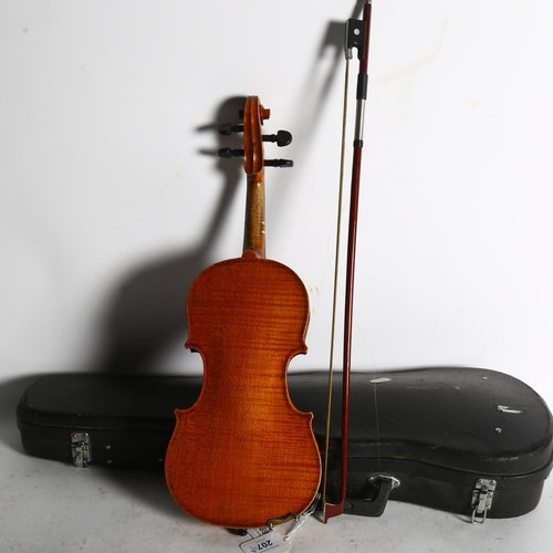 693 - An Antique French children's violin, circa 1900, label 