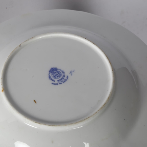 718 - Royal Worcester porcelain dinnerware, with blue dragon decoration