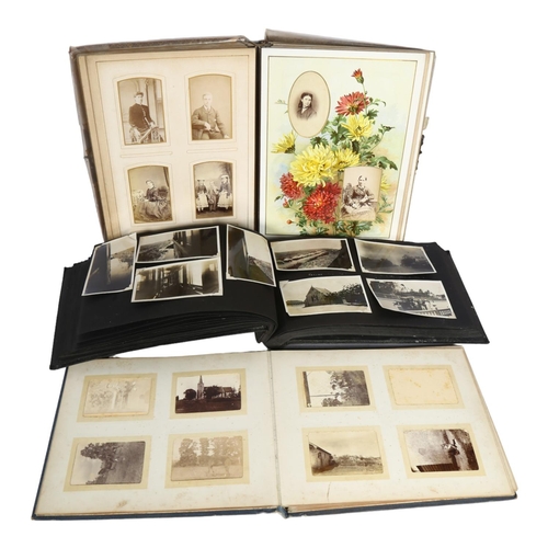 785 - A group of 3 interesting photograph albums, one containing a large quantity of family and individual... 