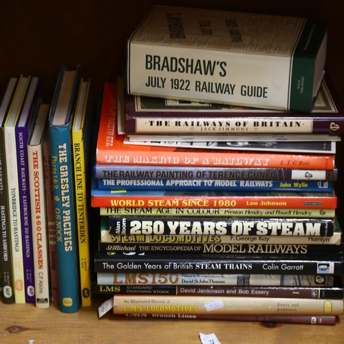 602 - A shelf of hardback books of railway interest