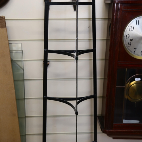 615 - A Vintage 9-tier wrought-iron pan stand, H190cm