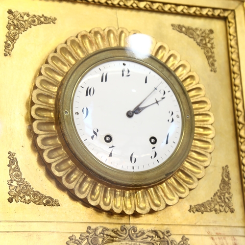 619 - An unusual Vintage gilt-framed drop-dial wall clock, H52cm