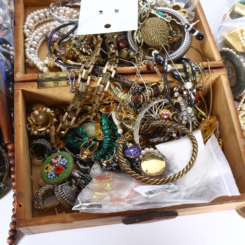 919 - 2 large bags of mixed costume jewellery, and a box of costume jewellery (3)