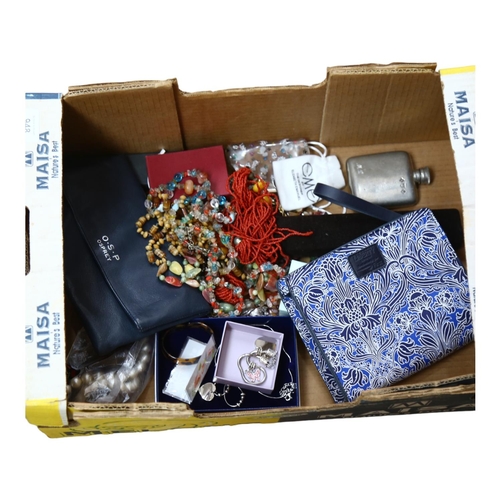 948 - Various mixed costume jewellery, a boxed Liberty's handkerchief, an Osprey purse, a Liberty's make-u... 