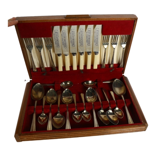 957 - Lewis Rose & Company Ltd Sheffield, a canteen of silver plated cutlery for 6 people, in fitted box