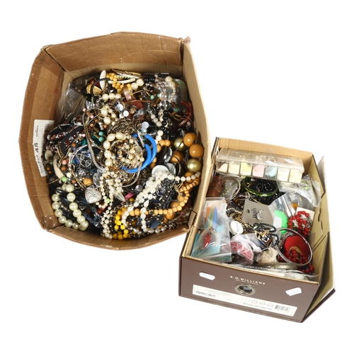 967 - 2 large boxfuls of mixed costume jewellery