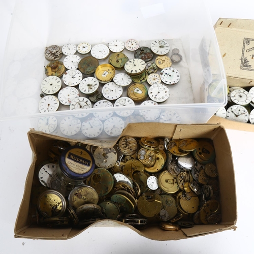 969 - A large collection of pocket watch dials, enamel faces, movements etc