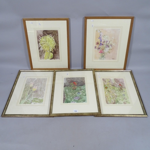 2949 - Morris Sheppard PPRWS NEAC (born 1947), 5 botanical still life studies, watercolour, signed, 30cm x ... 