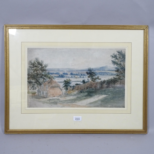 2905 - Thomas Smythe (1825 - 1907), farm landscape, watercolour, 27cm x 45cm, framed.