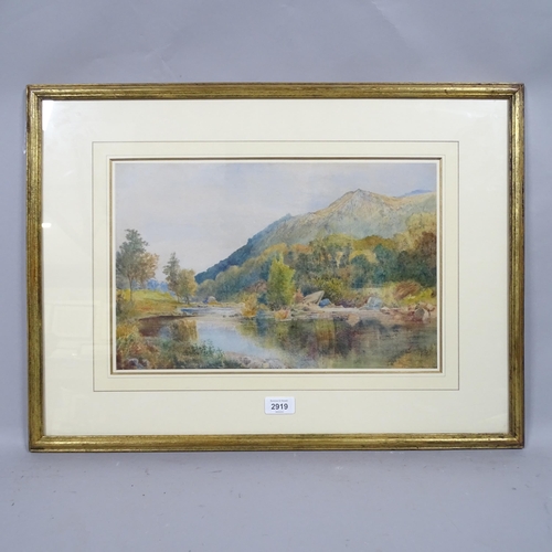 2919 - Frederick Percy Graves (flourished 1858 - 1872), mountain lake scene, watercolour, 26cm x 41cm, fram... 