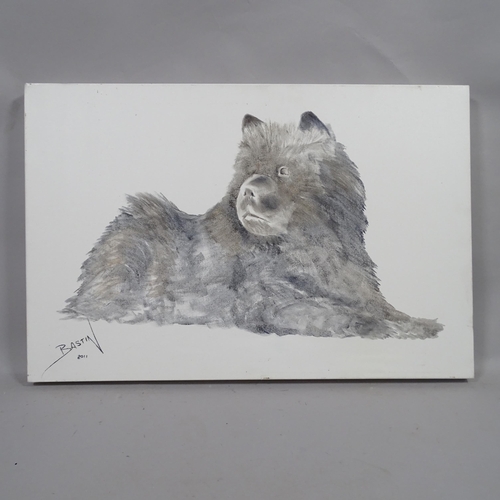 2929 - Bastin, print on canvas, study of a Chow Chow, signed and dated 2011, 76cm x 51cm, unframed