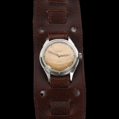 972 - HELVETIA - a Vintage stainless steel automatic wristwatch, ref. 106, circa 1950s, silvered dial with... 